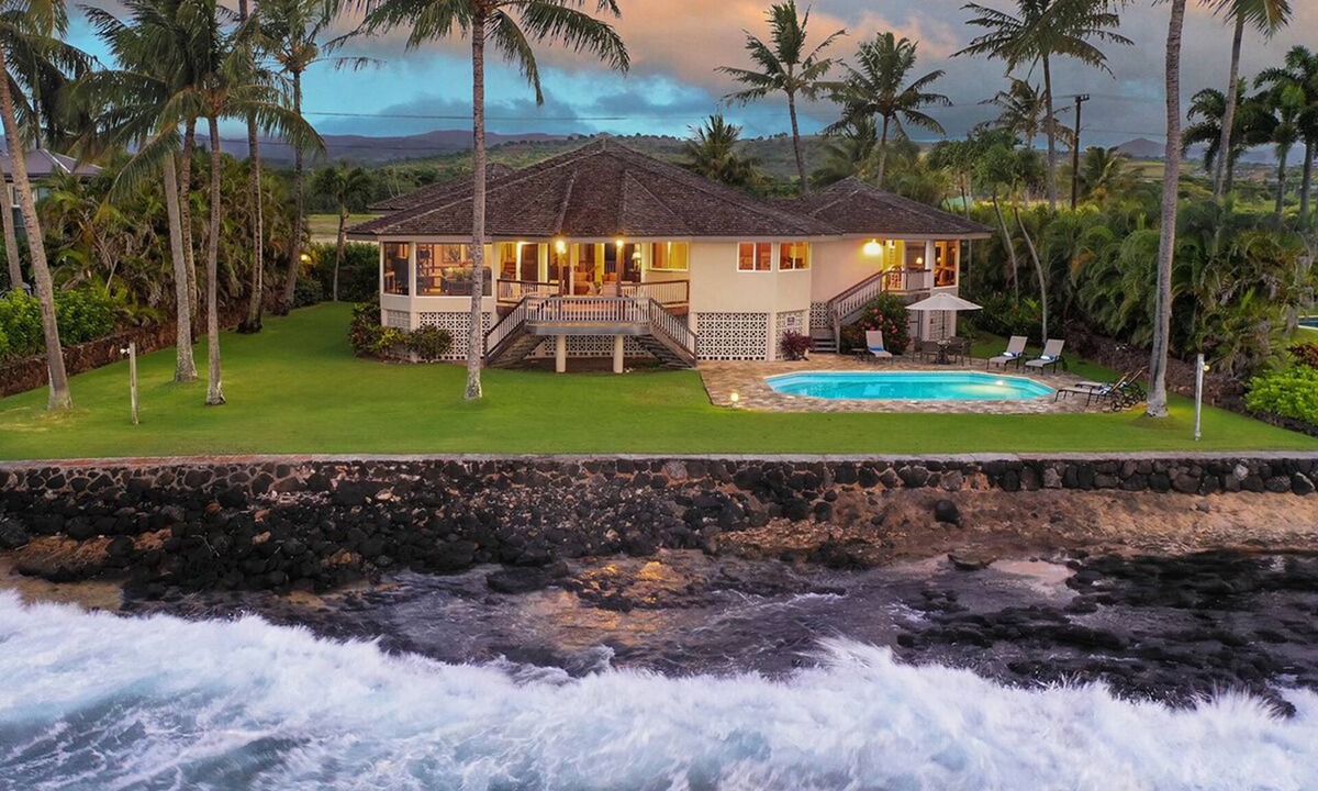Poipu House | Honu Lani | Private Oceanfront Home + Pool, Elevated Views & A/C