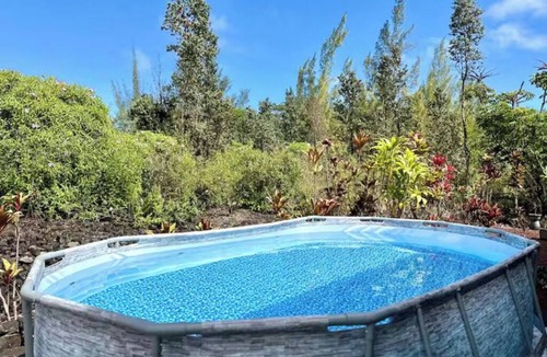 Keaau House | Eco Ocean Oasis, Tropical 1-Acre Retreat with Pool, Hot Tub, AC, Lanai