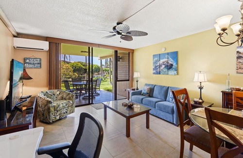 Kihei Condo | Kamaole Sands 10-113: Ocean View, Ground Level, Renovated, Large Lanai, Split-AC