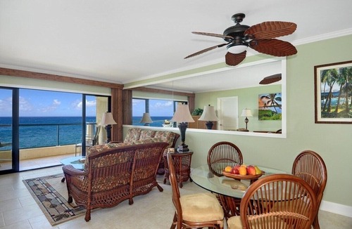 Poipu Condo | MOST STUNNING Oceanfront Views, A/c, Washer/Dryer, Kitchen, Elevator, Beach 0.5m