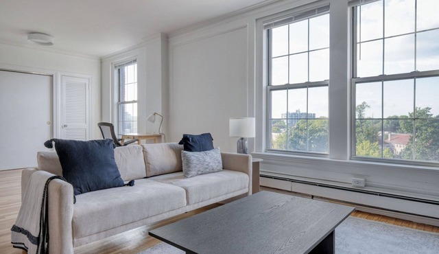 Airy Brookline 2BR w/W/D, nr Dining & Green Line, by Blueground in Boston