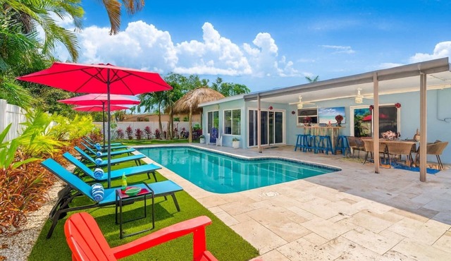 Htd Pool, Tiki Hut, Putt-Putt, Billiards, Pergola in Deerfield Beach
