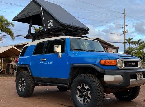 Kauai Adventure fully equipped FJ Cruiser Rooftop Camper in Anahola