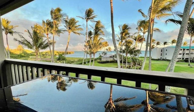 Relax on a Shaded Lanai in an Ocean-View Condo with Pool & Cabana