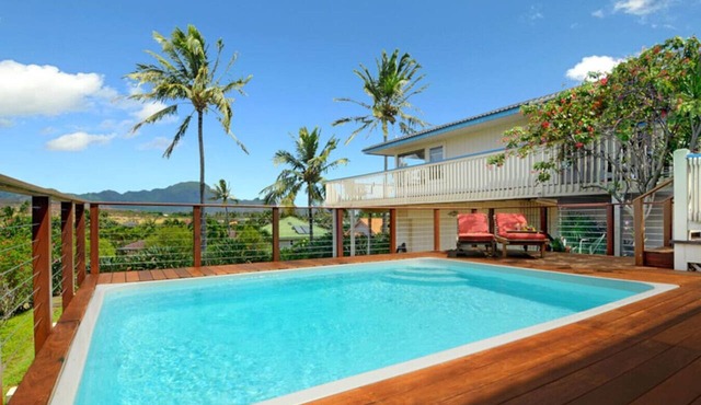 Stunning 270° Hapuʻu Mtn Views Walk to Beach Pool A/C Sleeps 12 Ocean in Poipu