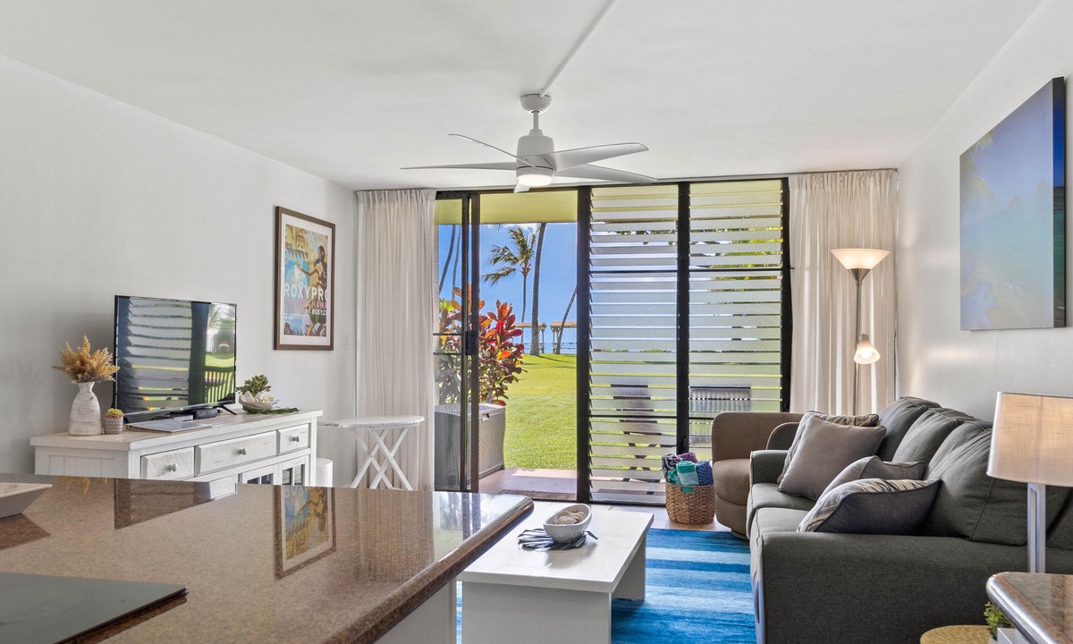 Waialee Condo | Ground Floor Beach Condo Spectacular Views AC in Bedroom 30 day Minimum Rental