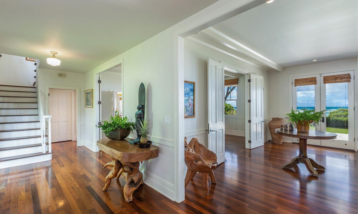 Anahola House | Large Gated Oceanfront Estate ~ Secluded on a beach, safe all year TVNC-4185