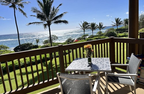 Lihue Condo | Oceanfront, Ocean-View, Steps to Beach, Kaha Lani Resort #221, Wailua Golf