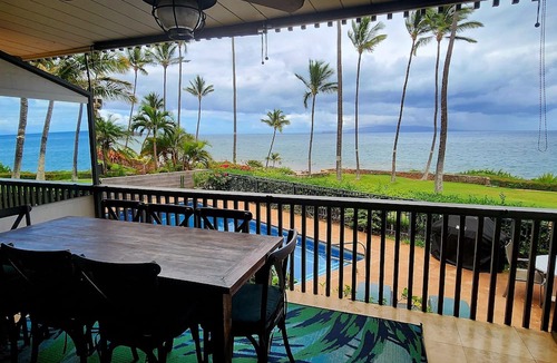 Kihei Condo | Hale Ili Ili #A, Panoramic Oceanfront Unit, Steps from Charley Young, A/C