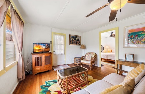 Anahola House | Hibiscus Beach Cottage, Steps to Beach, Beautiful Mountain Views, TVNC#5067
