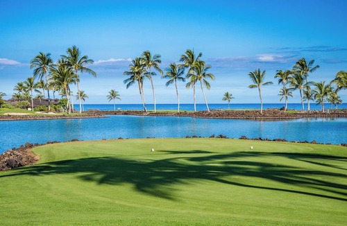 Kaupulehu Condo | Stunning Ocean Views - Hualalai Resort- 18th Fairway - Prime Location - Golf Cart Included