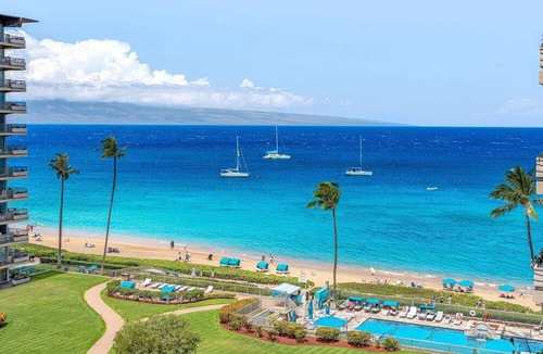 Kaanapali Condo | 8th Floor 2BR Corner Suite with Oceanview Balcony