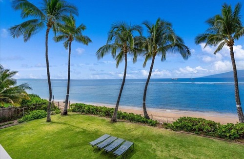 Historic Lahaina Front Street Condo | Beachfront Lahaina Shores 203 | Direct Oceanfront Studio