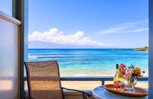 Napili Apartment | Napili Bay Oceanfront Studio Sleeps 2 Steps to Beach Complimentary Car with 6 Nights NAB-107 by KBM