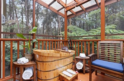 Volcano House | Liko Lehua Cottage-Furo Hot Tub on Deck-Fireplace