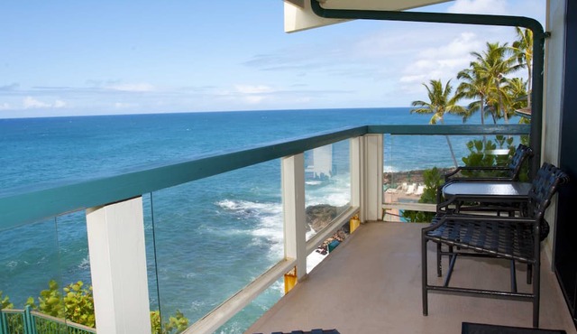 Sea Cove Hideaway Stunning Oceanfront Views With A/C End Unit At Poipu Shores in Poipu