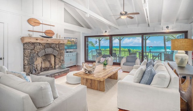 Luxury Beachfront Home in Haena AC, Pool TVNC5141