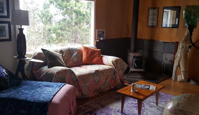 Off grid house with almost 100 fruit and veg plants, close to green sand beaches in Captain Cook