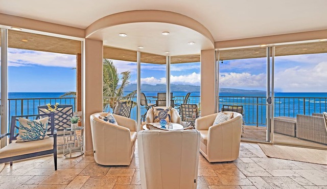 Spectacular ocean views at Spacious 2-BR AC Pool- Royal Kahana 610