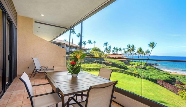Makena Surf A204 | 3-Sided Ocean & Mountain Views, Beach Access & Turtle Reef in Wailea