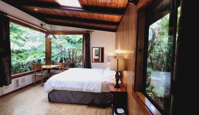 Two private cabins in Volcano, Hawaii perfect for a relaxing getaway.