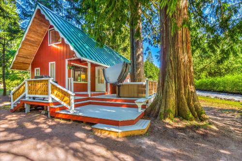 Riverfront Cabin Hot Tub Dogs OK Near Mt Rainier in Greenwater